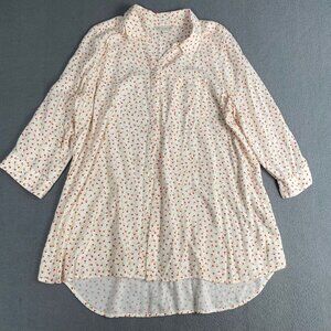 KC Khakis & Co ,Button Women's size XL Shirt  Long Sleeve Floral Lagenlook